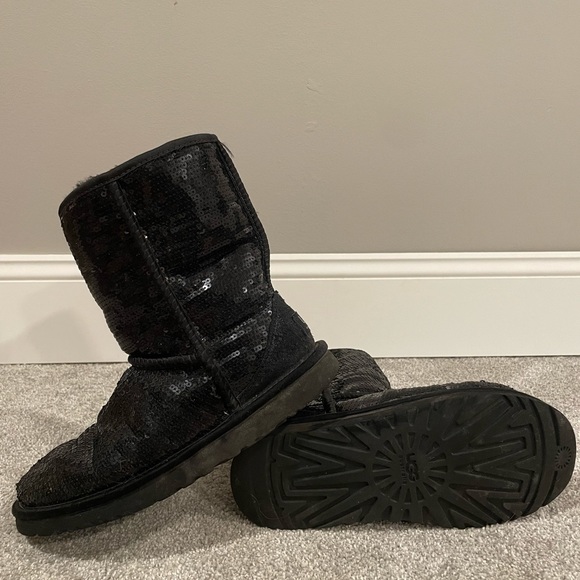 Black Glitter Uggs Boots UGG Shoes Size Black Sparkle Ugg Boots